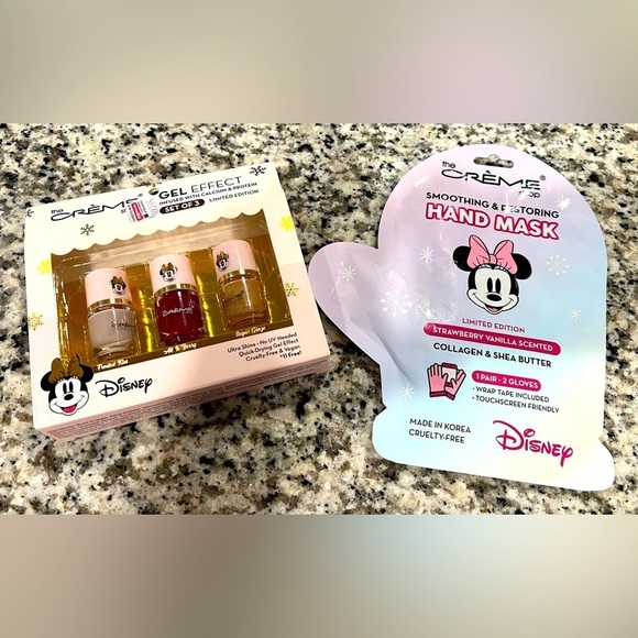 NEW! Disney X the Crème Shop Bundle of 2 Hand & Nail Makeup - Gel Effects Polish - Picture 1 of 6